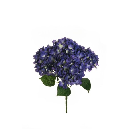 Lot de 12 - Buisson artificiel d'hortensias X5, 48 cm - violet 