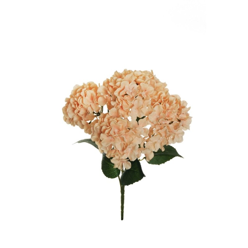 Lot de 12 - Buisson artificiel d'hortensias X5, 48 cm - saumon 