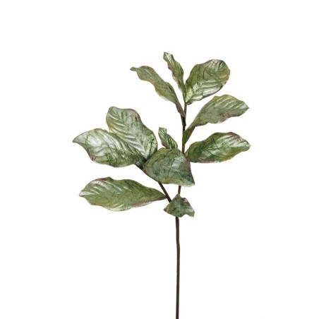 Lot de 24 - Tige artificielle de feuilles de magnolia métallisées X2, 78 cm - vert clair 