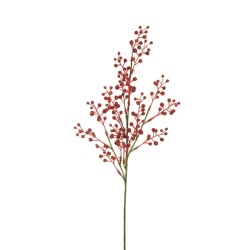 Lot de 24 - Tige artificielle de baies, 56 cm - rouge 
