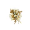 Lot de 24 - Couronne de bougie artificielle cosmos, blé, fougère et ruban, D. 12 cm - crème 