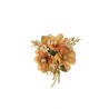 Lot de 24 - Couronne de bougie artificielle cosmos, blé, fougère et ruban, D. 12 cm - or 