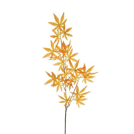 Lot de 24 - Tige artificielle d'érable X2, 89 cm - jaune d'automne 
