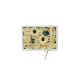 Lot de 48 - Boîte fleurs de savon - crème 