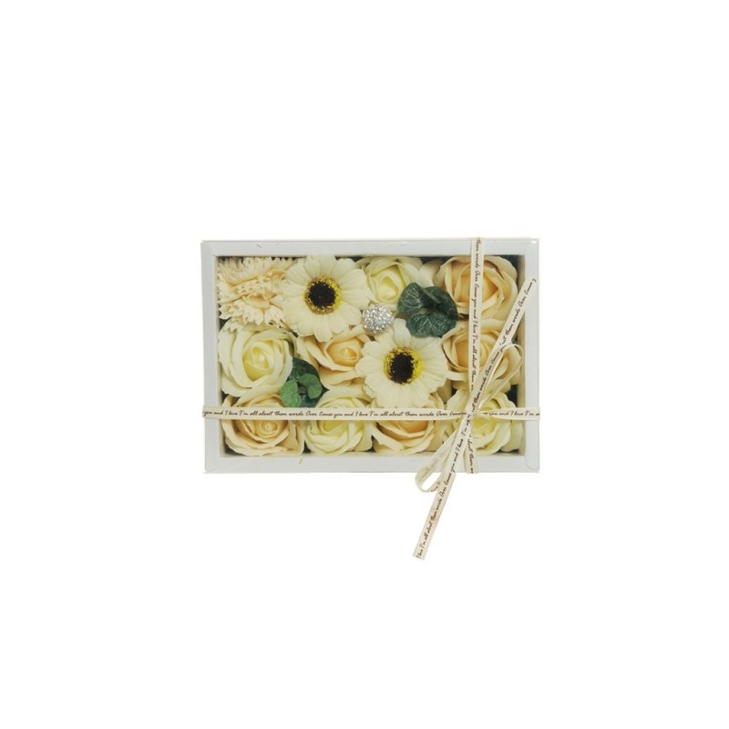 Lot de 48 - Boîte fleurs de savon - crème 