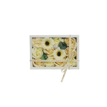 Lot de 48 - Boîte fleurs de savon - crème 