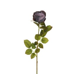 Lot de 24 - Rose Avalanche artificielle aspect séché, 75 cm - violet d'automne 