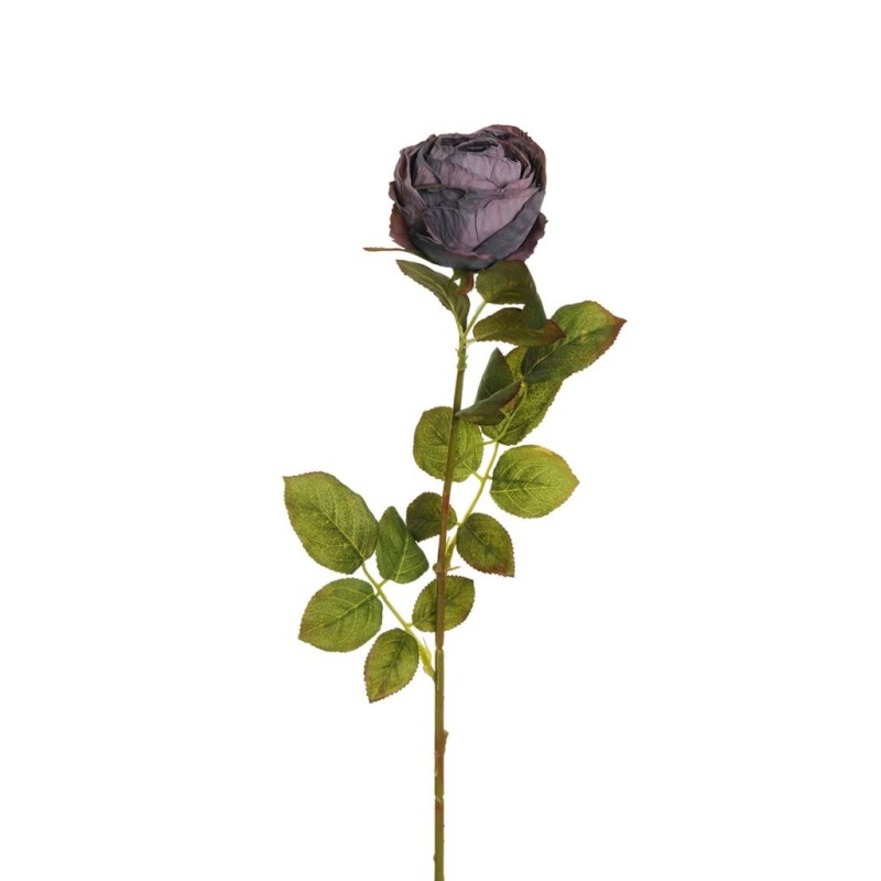Lot de 24 - Rose Avalanche artificielle aspect séché, 75 cm - violet d'automne 
