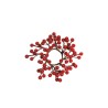 Lot de 24 - Couronne de bougie artificielle de baies, D. 17 cm - rouge 