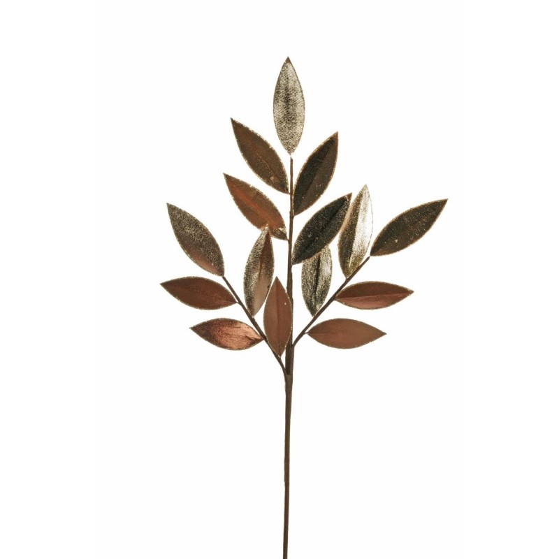 Lot de 36 - Tige artificielle de laurier métallisée, 73 cm - champagne 