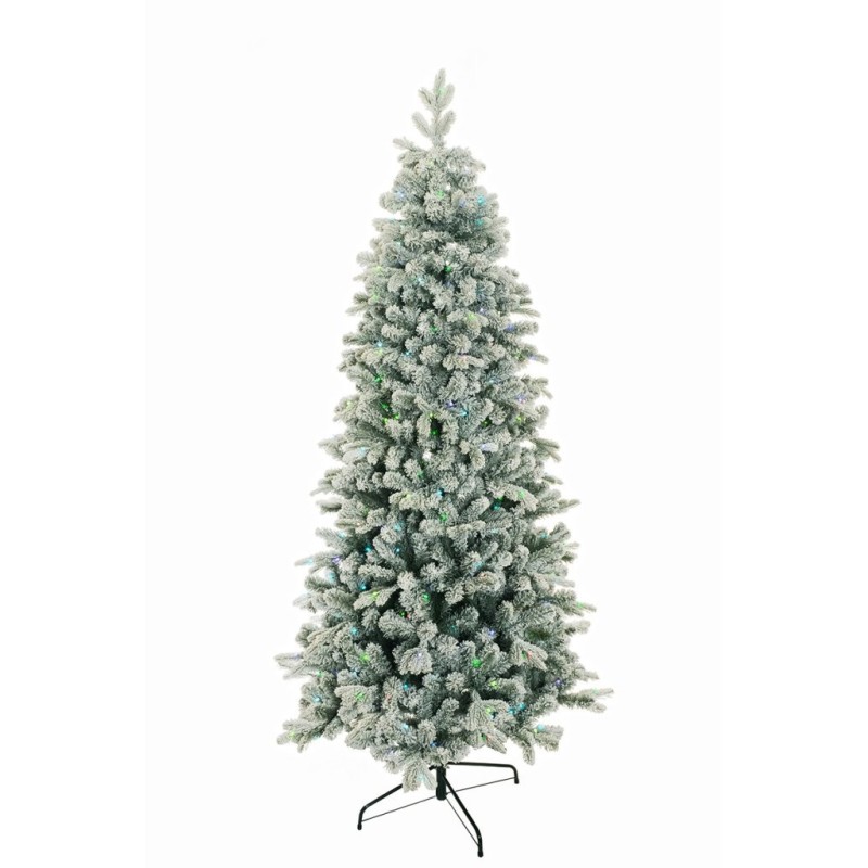 Sapin de Noël artificiel Alleghe enneigé lumineux 400 LED, 210 cm - blanc 