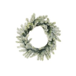 Lot de 12 - Couronne artificielle de pin enneigé, D. 45 cm - vert 