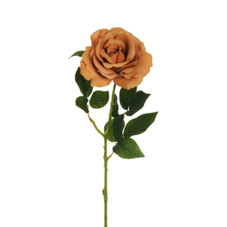 Lot de 24 - Rose Queen artificielle, 64 cm - marron clair orange 