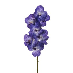 Lot de 12 - Orchidée Vanda artificielle toucher réel X7, 78 cm - violet 