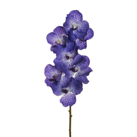 Lot de 12 - Orchidée Vanda artificielle toucher réel X7, 78 cm - violet 