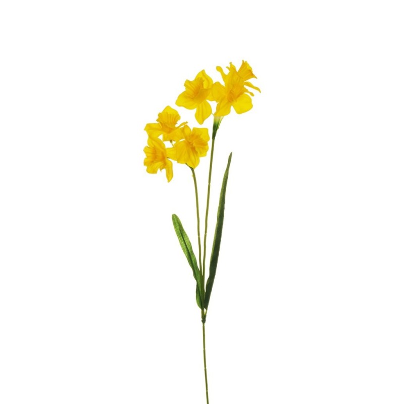 Lot de 24 - Tige artificielle de jonquille X2, 64 cm - jaune 