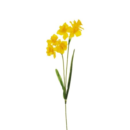 Lot de 24 - Tige artificielle de jonquille X2, 64 cm - jaune 