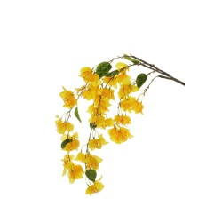 Lot de 24 - Branche suspendue artificielle de bougainvillier, 120 cm - jaune 
