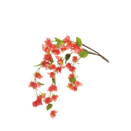 Lot de 24 - Branche suspendue artificielle de bougainvillier, 120 cm - corail 