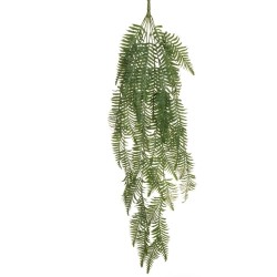 Lot de 12 - Buisson suspendu artificiel de fougère floquée X6, 116 cm - vert gris 