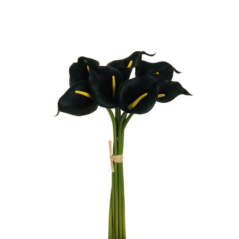 Lot de 12 - Petit bouquet artificiel de callas X7, 34 cm - noir 