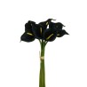 Lot de 12 - Petit bouquet artificiel de callas X7, 34 cm - noir 