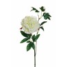 Lot de 12 - Tige artificielle de pivoine X2, 69 cm - blanc 