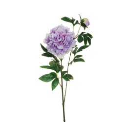 Lot de 12 - Tige artificielle de pivoine X2, 69 cm - lilas 