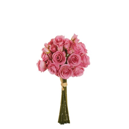 Lot de 12 - Bouquet artificiel de mini roses Anna X9, 30 cm - rose 