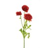 Lot de 24 - Tige artificielle de renoncule floquée X3, 71 cm - rouge 