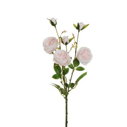 Lot de 24 - Tige artificielle de rose Austin X3, 67 cm - rose clair 