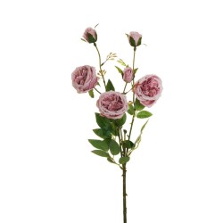 Lot de 24 - Tige artificielle de rose Austin X3, 67 cm - mauve 