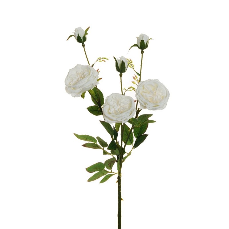 Lot de 24 - Tige artificielle de rose Austin X3, 67 cm - blanc 