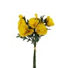 Lot de 12 - Bouquet artificiel de coquelicots froissés X3, 56 cm - jaune 
