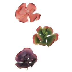 Lot de 12 - Crassula ovata artificiel, 16 cm - vert fuchsia rose violet 