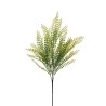 Lot de 24 - Tige artificielle de gleditsia floquée X5, 68 cm - vert gris jaune 