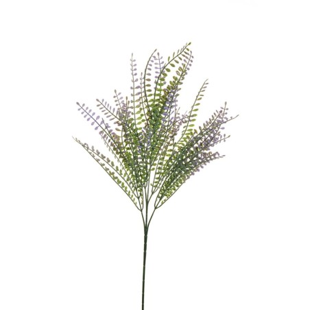 Lot de 24 - Tige artificielle de gleditsia floquée X5, 68 cm - vert gris violet 