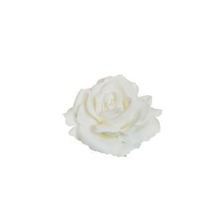 Lot de 48 - Tête artificielle de rose Queen, D. 12 cm - blanc 