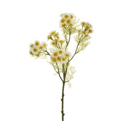 Lot de 12 - Tige artificielle de camomille X5, 63,5 cm - blanc 