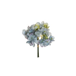 Lot de 48 - Bouquet pic artificiel d'hortensias pop corn X3, 14 cm - bleu clair 