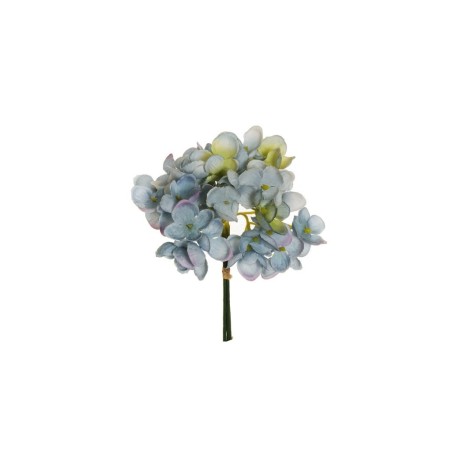 Lot de 48 - Bouquet pic artificiel d'hortensias pop corn X3, 14 cm - bleu clair 