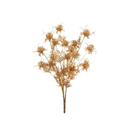 Lot de 12 - Buisson artificiel d'eryngium métallisé X3, 55 cm - or 