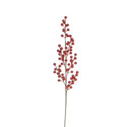 Lot de 24 - Tige artificielle de baies d'ilex X6, 70 cm - rouge 