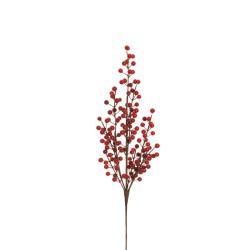 Lot de 12 - Tige artificielle de baies d'ilex X12, 80 cm - rouge foncé 