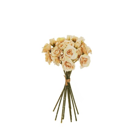 Lot de 12 - Bouquet artificiel de mini roses Frisco X9, 30 cm - écru 