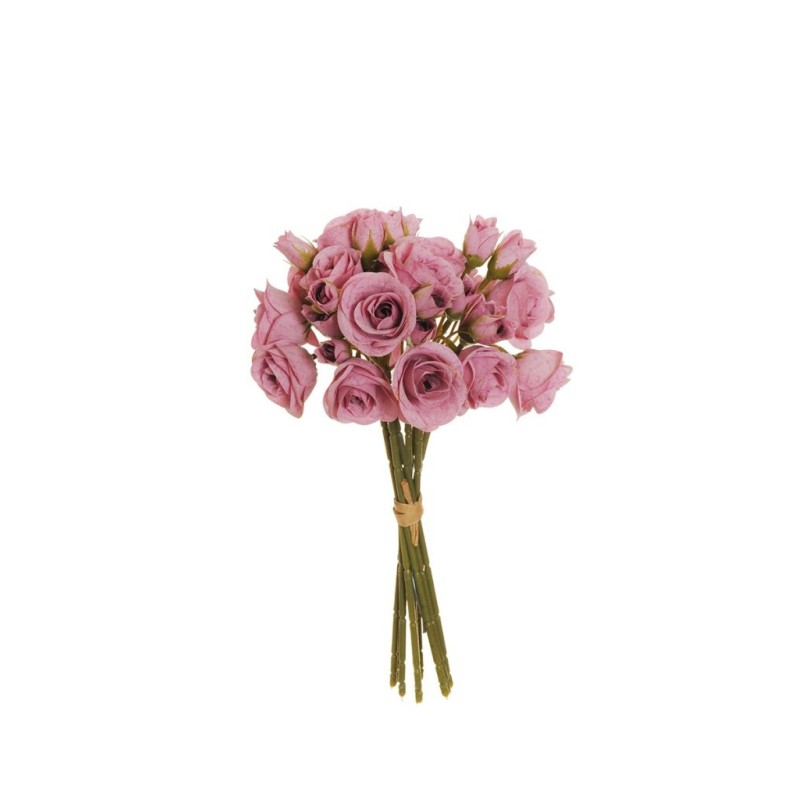 Lot de 12 - Bouquet artificiel de mini roses Anna X9, 30 cm - mauve 