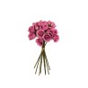 Lot de 12 - Bouquet artificiel de mini roses Anna X9, 30 cm - fuchsia 
