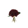Lot de 12 - Bouquet artificiel de roses Diamond X7, 24 cm - violet foncé 