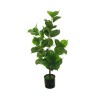 Lot de 4 - Plante artificielle d'hortensia impression 3D toucher réel en pot, 80 cm - vert 