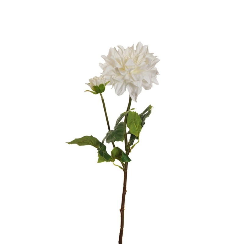 Lot de 12 - Tige artificielle de dahlia X2, 62 cm - blanc 